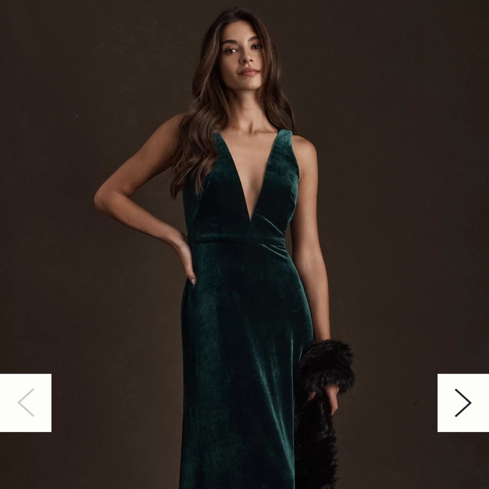 BHLDN Velvet Green Dress Size 0